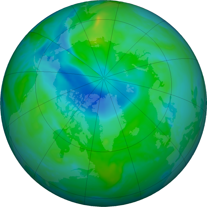 Arctic ozone map for 28 August 2016
